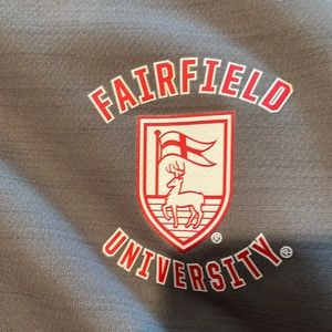 Fairfield University men’s XL, gray dry, fit, three-quarter zip pull over NWOT